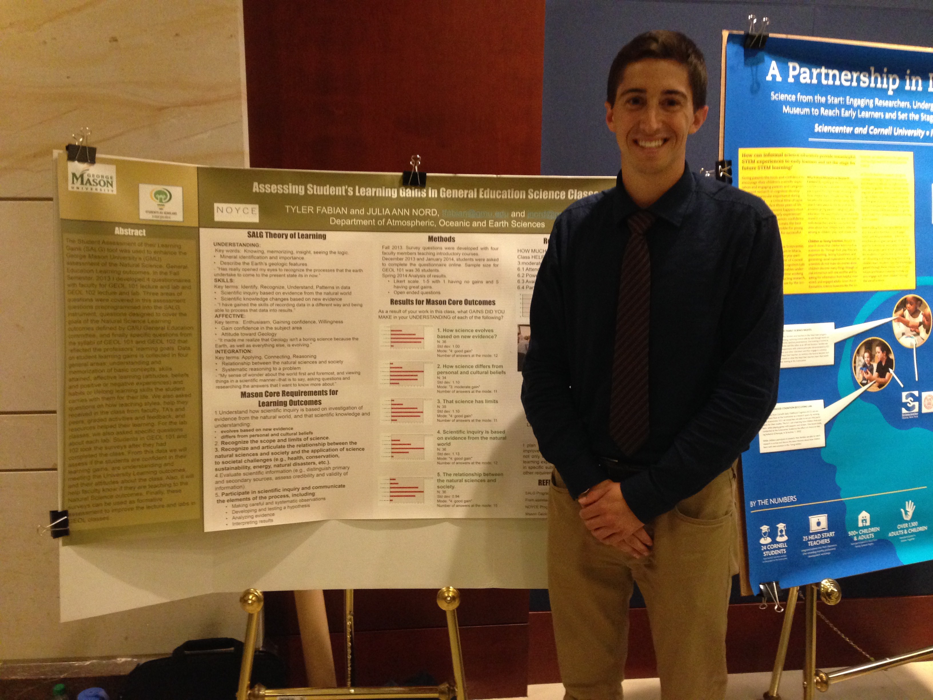George Mason University student Tyler Fabian with his poster at the 2015 Capitol Hill Poster Session
