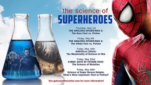 FIGURE 1. Advertisement from the GFC promoting  Science of Superheroes discussions.